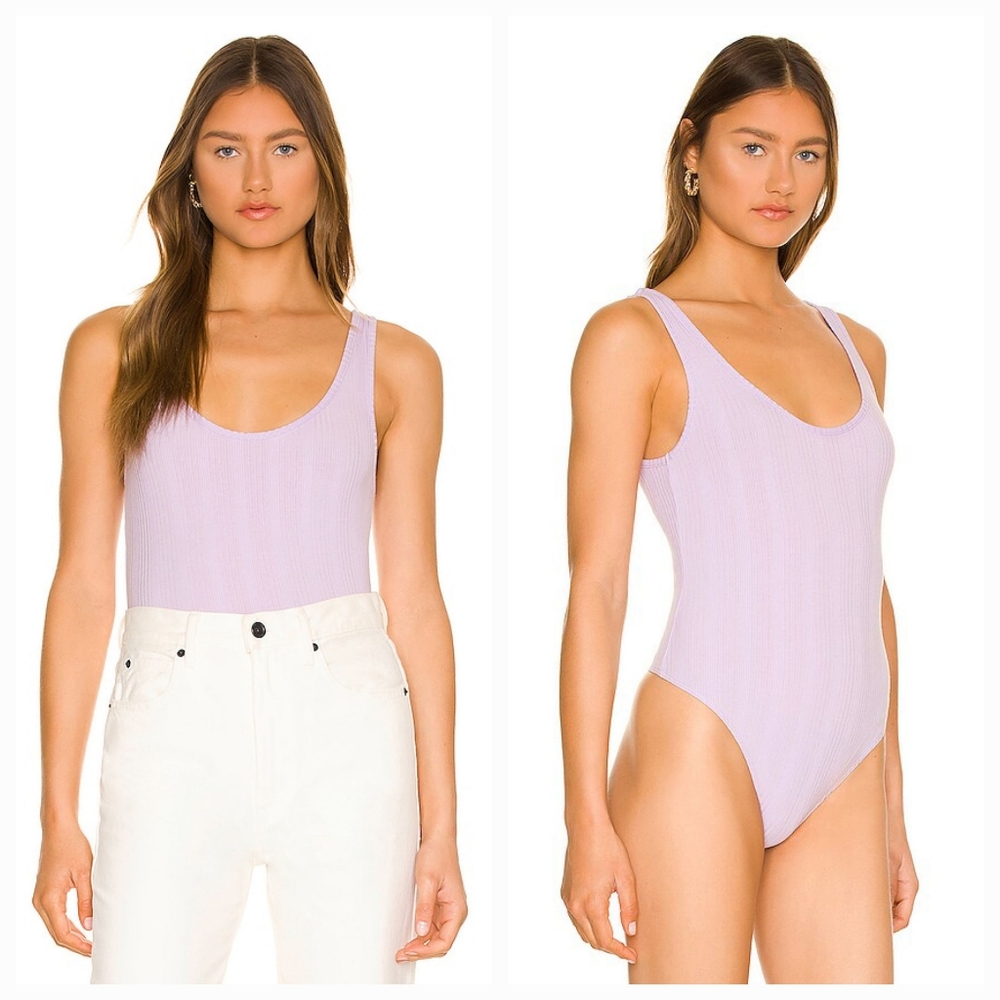 Jonathan Simkhai STANDARD Irene Bodysuit in Lavender Size Large